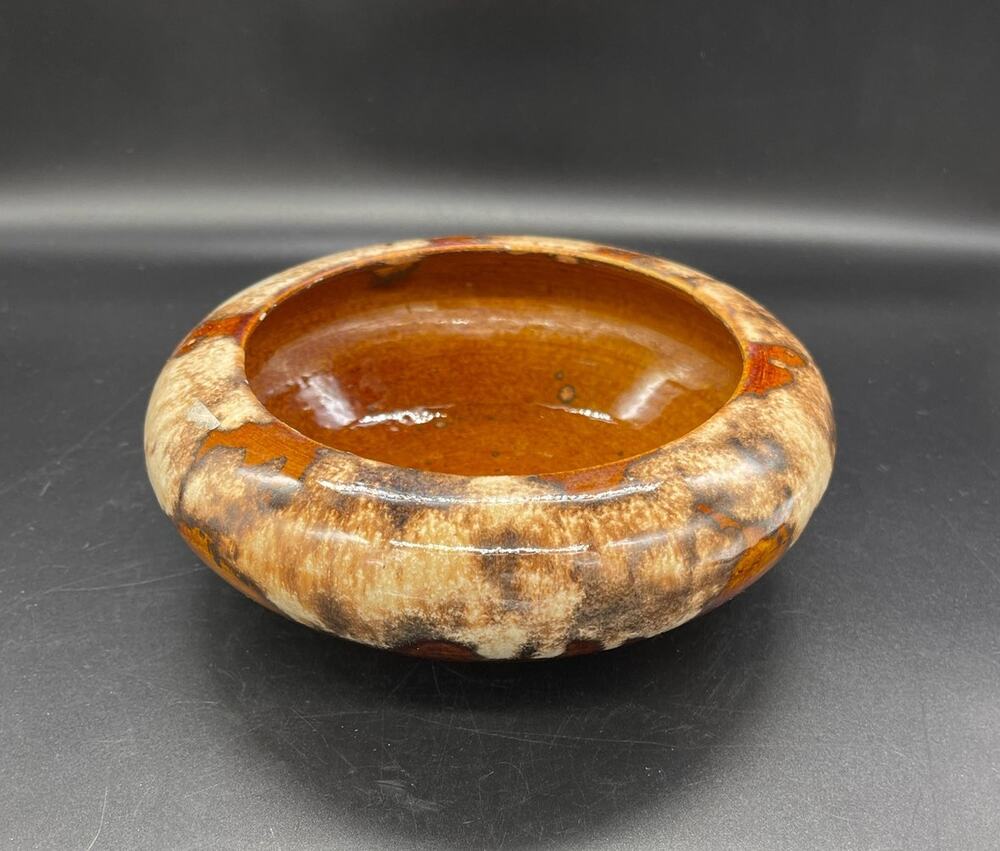 Vintage MCM McCoy Drip Glaze Brown Compote Bowl 01 6 USA